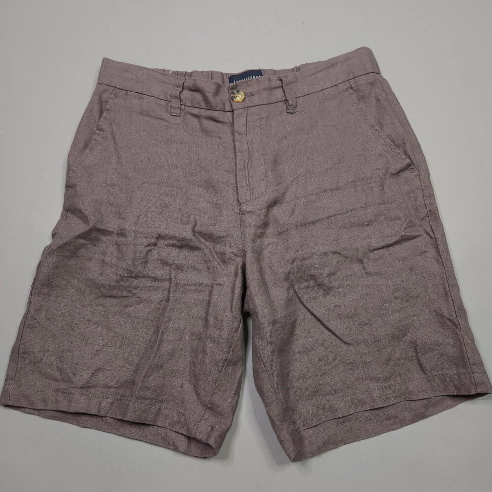 New Funky Buddha 100% Linen Brown Casual Shorts Preppy Beach Comfort 30